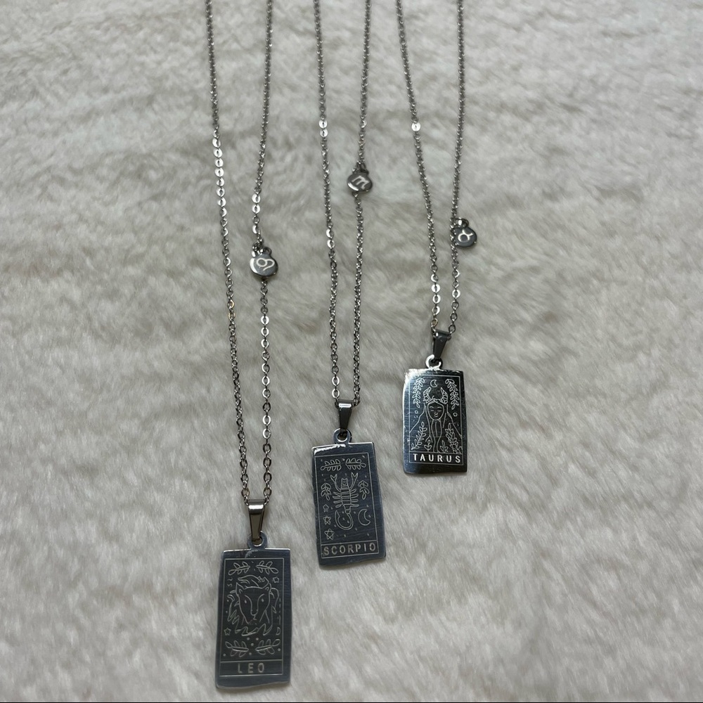 Leo, Scorpio_ Rectangle Shape (Sign and Symbols)_Silver Color